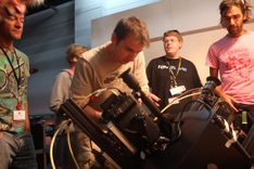 Shooting Afterlight on set at Ravensbourne College, London.